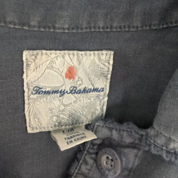 Tommy Bahama Jacket Women L, Linen Raw Edge Two Palms Pockets, Navy Blue, NWOT - Picture 4 of 6